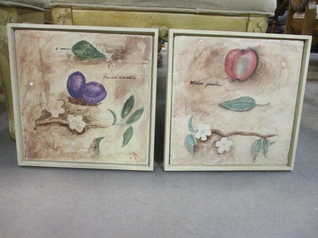 Two Framed Guild Master Fresco Style Botanical Fruit Artworks (1 of 12)