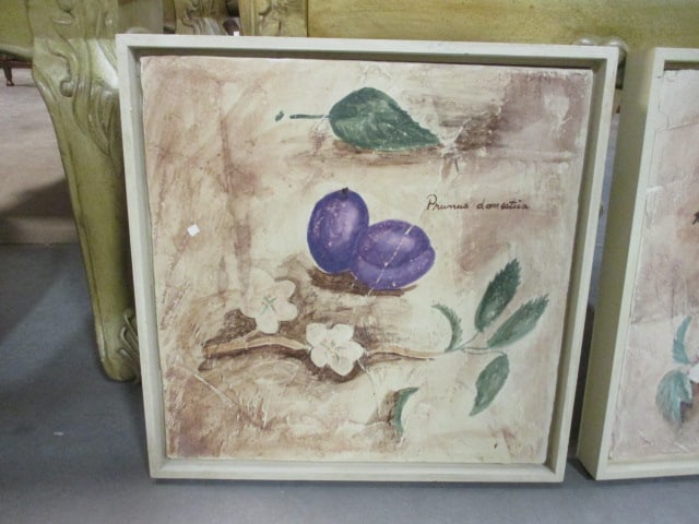Two Framed Guild Master Fresco Style Botanical Fruit Artworks - 2