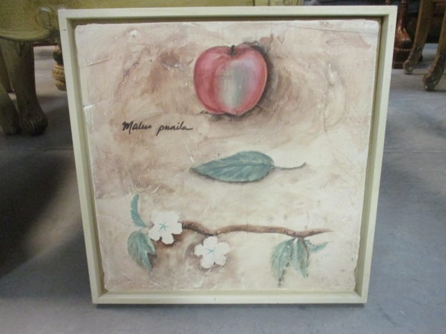 Two Framed Guild Master Fresco Style Botanical Fruit Artworks - 9