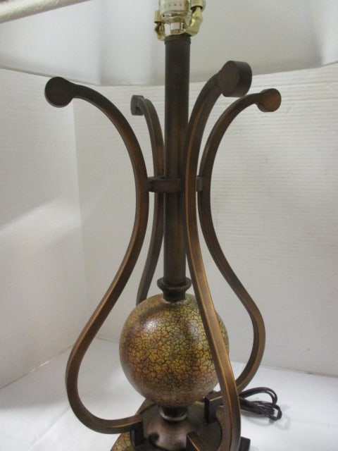 Decorative Bronzed Wrought Metal Inspired Transitional Style Table Lamp with Crackle Finish - 2