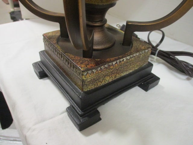 Decorative Bronzed Wrought Metal Inspired Transitional Style Table Lamp with Crackle Finish - 5