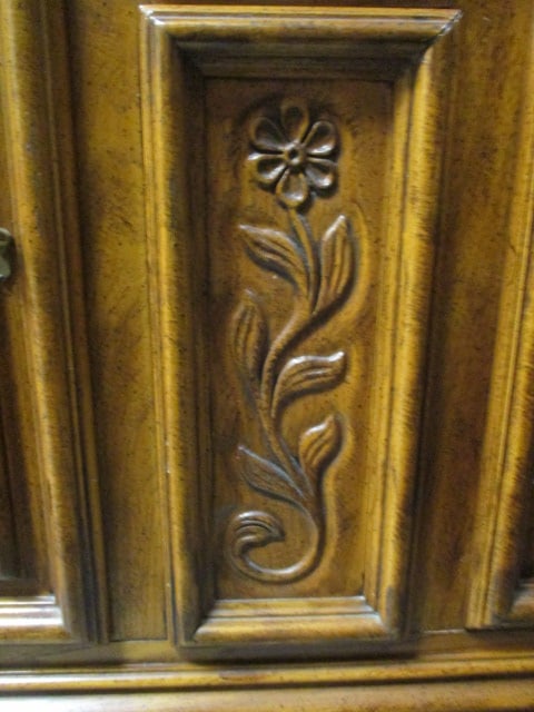 Drexel Heritage Server with Antique Brass/Wood Galley Rail - 11
