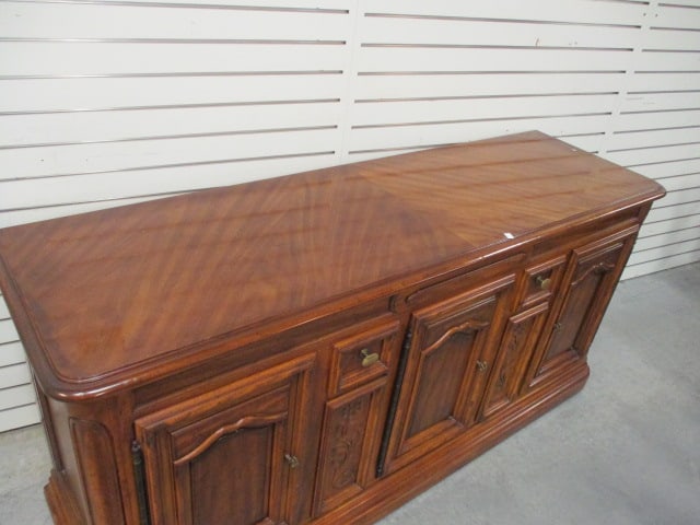 Drexel Heritage Server with Antique Brass/Wood Galley Rail - 4