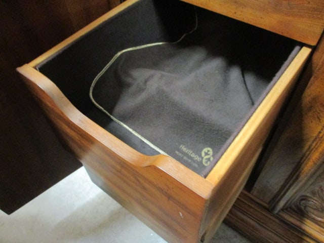 Drexel Heritage Server with Antique Brass/Wood Galley Rail - 6