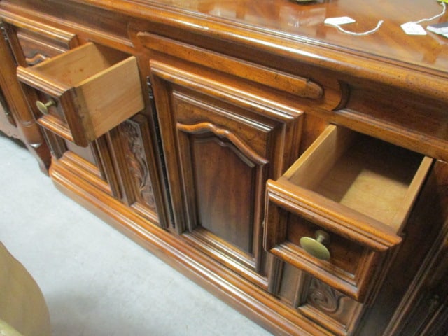 Drexel Heritage Server with Antique Brass/Wood Galley Rail - 8