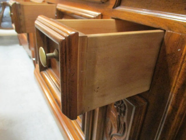Drexel Heritage Server with Antique Brass/Wood Galley Rail - 9