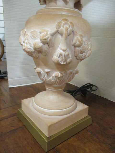 Wildwood Terra Cotta Topiary Urn Lamp with Applied Floral/Fruit Swag Design - 6