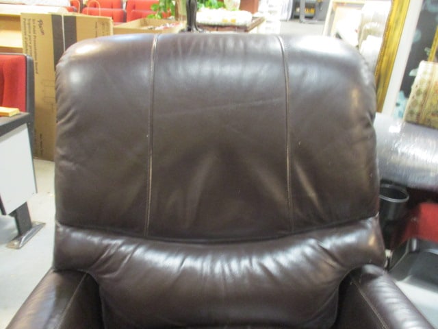 Superb Creation Mocha Tone Leather Swiveling Rocking Recliner - 3