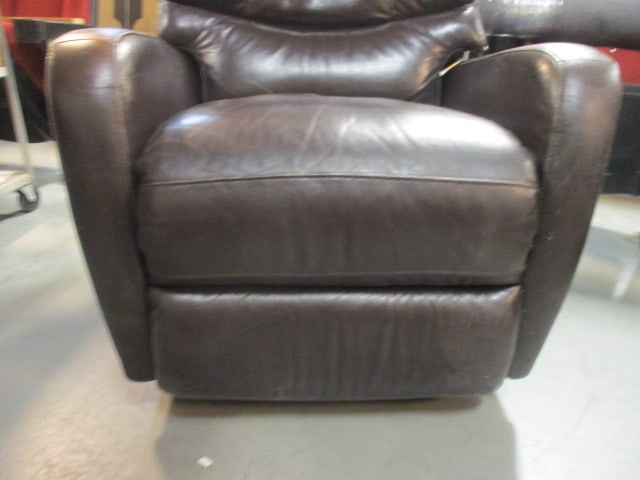 Superb Creation Mocha Tone Leather Swiveling Rocking Recliner - 4
