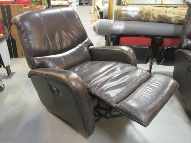 Superb Creation Mocha Tone Leather Swiveling Rocking Recliner - 8
