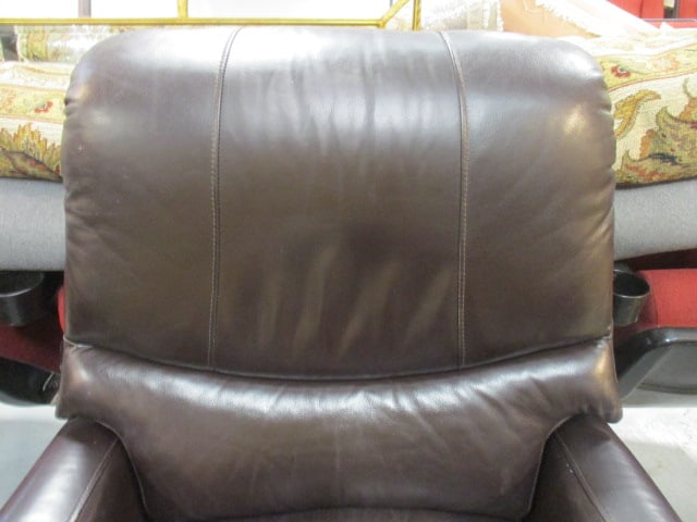 Superb Creation Mocha Tone Leather Swiveling Rocking Recliner - 2