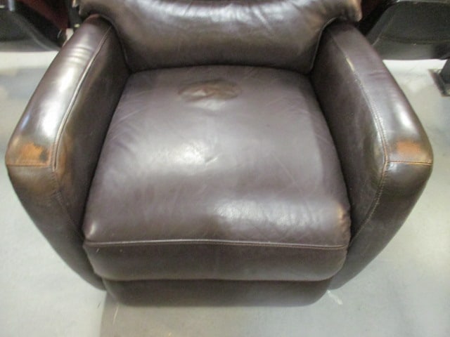Superb Creation Mocha Tone Leather Swiveling Rocking Recliner - 3