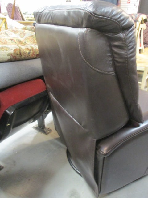 Superb Creation Mocha Tone Leather Swiveling Rocking Recliner - 7