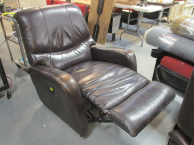 Superb Creation Mocha Tone Leather Swiveling Rocking Recliner - 8