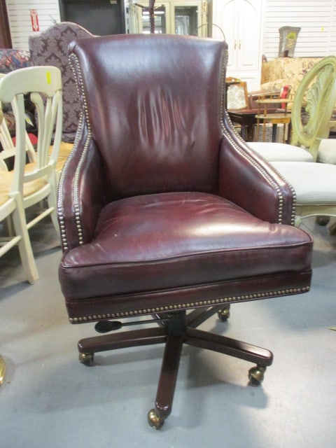 Bradington Young Leather Executive Chair with Nail Head Accents (1 of 16)