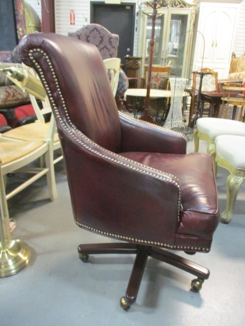 Bradington Young Leather Executive Chair with Nail Head Accents - 4