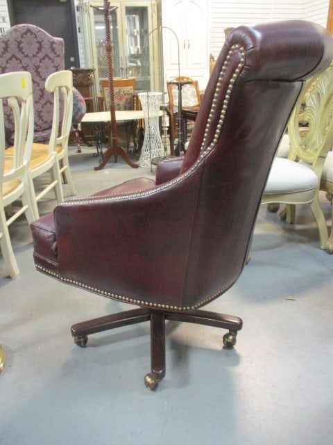 Bradington Young Leather Executive Chair with Nail Head Accents - 6