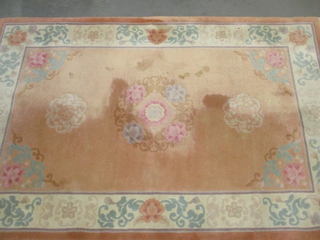 Handmade The People's Republic of China Apricot/Ivory Wool Pile Accent Rug - 5