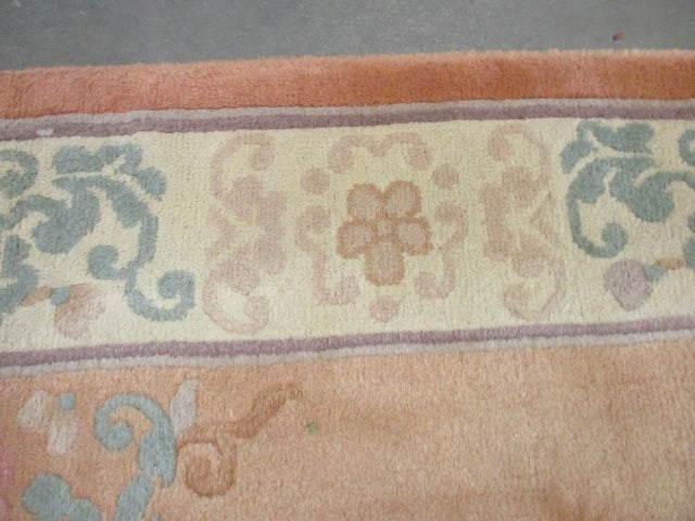 Handmade The People's Republic of China Apricot/Ivory Wool Pile Accent Rug - 9