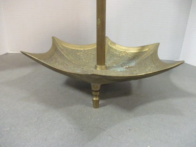 Brass Umbrella Shape Umbrella Stand with Twin Dragon Handle - 4