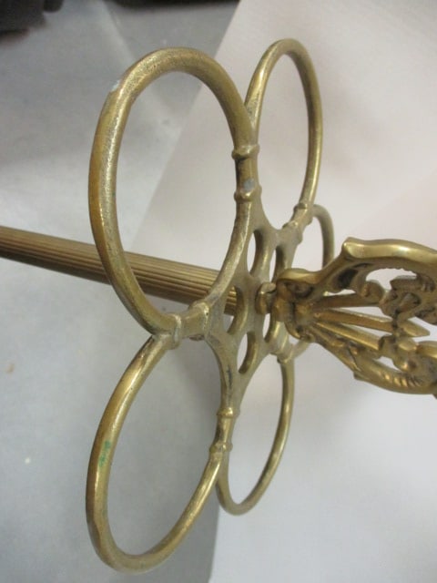 Brass Umbrella Shape Umbrella Stand with Twin Dragon Handle - 7