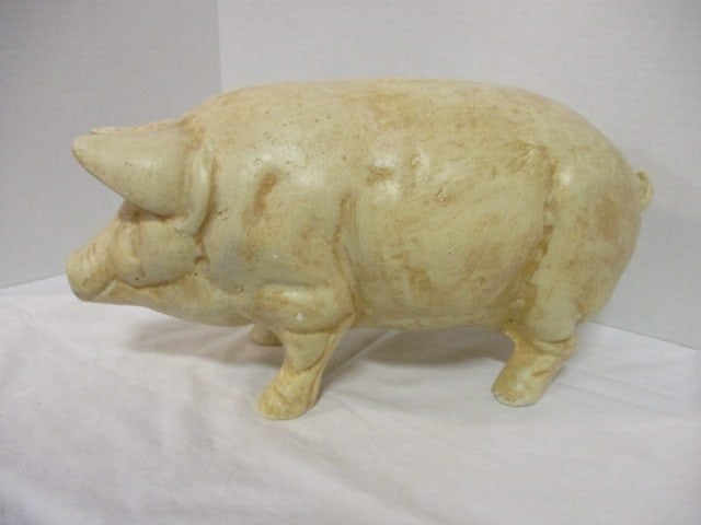 Painted Cast Metal Pig - 3