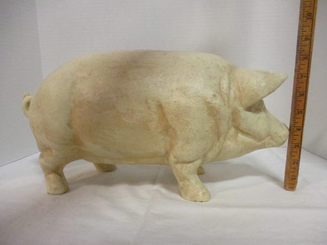 Painted Cast Metal Pig - 6