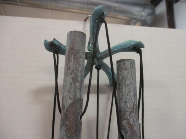 5 Tube Patinaed Copper Wind Chime - 2