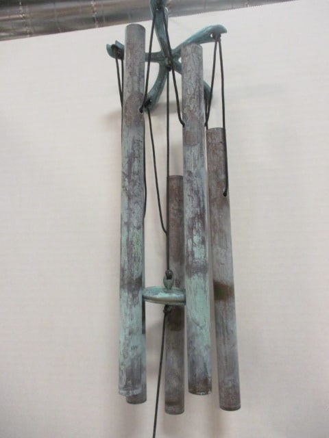 5 Tube Patinaed Copper Wind Chime - 3