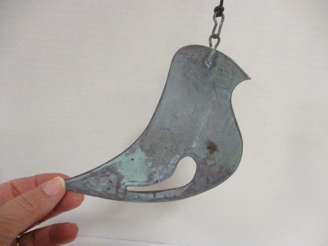 5 Tube Patinaed Copper Wind Chime - 4