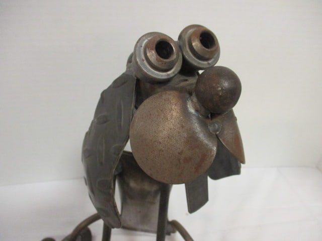 Artisan Welded Iron Hound Dog Statue - 6