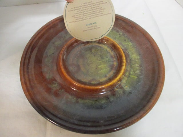 Bennington Potters Stoneware Batter Bowl and Follette Pottery Bread & Oil Dipping Plate - 7