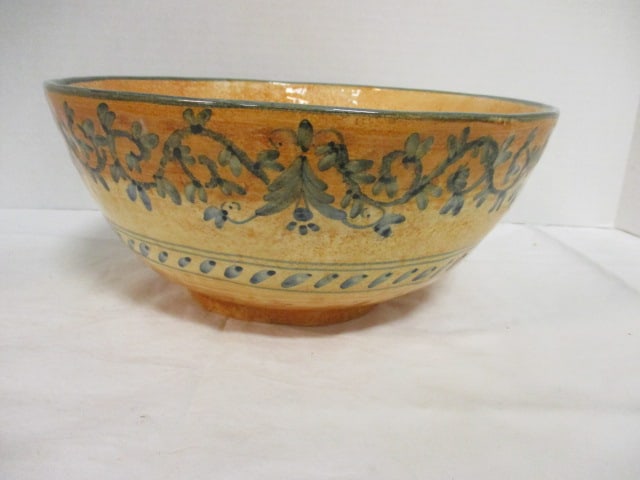 Handpainted Vietri Italian Pottery Bowl: 10 1/4"dia x 4 3/4"h