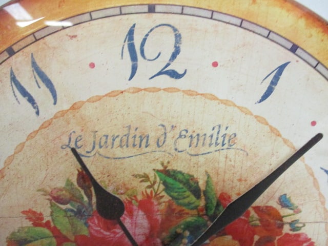 "Le Jardin d' Emilie Fleuriste" French Country Style Quartz Kitchen Clock - 2