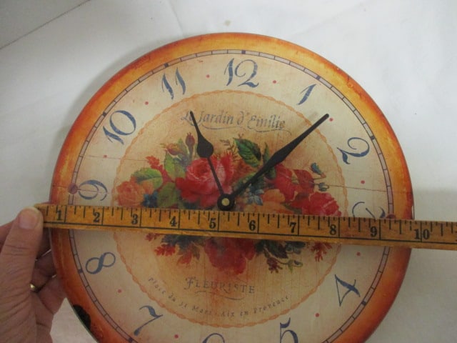 "Le Jardin d' Emilie Fleuriste" French Country Style Quartz Kitchen Clock - 5