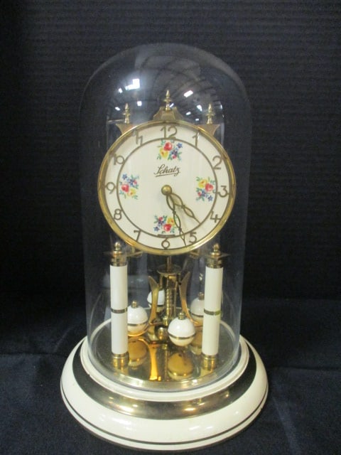 Vintage Schatz German Anniversary Clock: 11 1/2"h