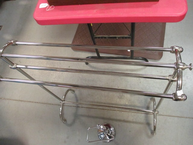 Chrome Towel/Blanket Rack and Face Towel Stand - 4