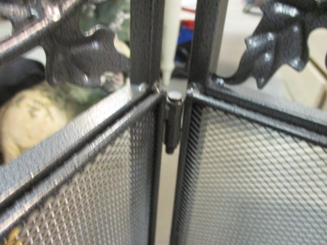 Gunmetal Finish Folding Metal Fireplace Screen - 3