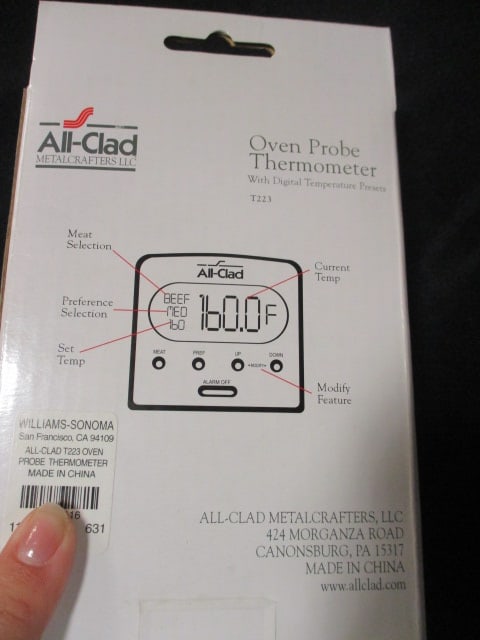 New Old Stock All-Clad Oven Probe Thermometer with Digital Temperature Presets - 4