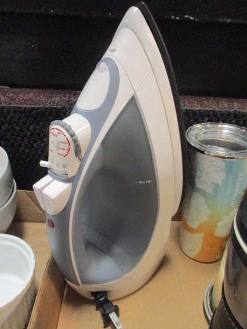 Sunbeam Iron, Starbucks Insulated Travel Cup, Cereal Bowls, Emerson Digital Clock, etc. - 7