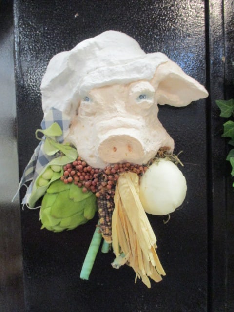 Delighted Eye "Chef Francis" Limited Edition Hand Cast Resin Pig Wall Plaque: 8"w x 12", has COA on back with artist signature, Limited Edition # 215/750