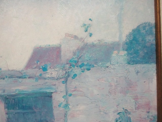 Framed Frederick Childe Hassam "The Garden Door" Hand Highlighted Print on Board - 4