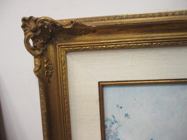 Framed Frederick Childe Hassam "The Garden Door" Hand Highlighted Print on Board - 7