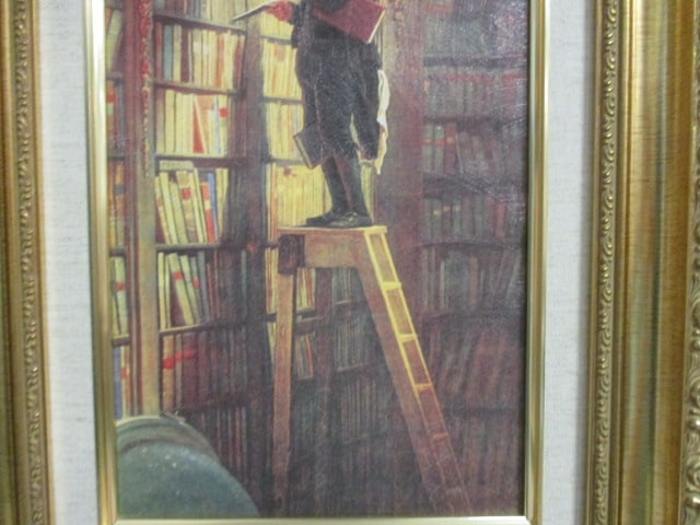 Framed Carl Spitzweg "The Bookworm" Reproduction Print on Board - 4