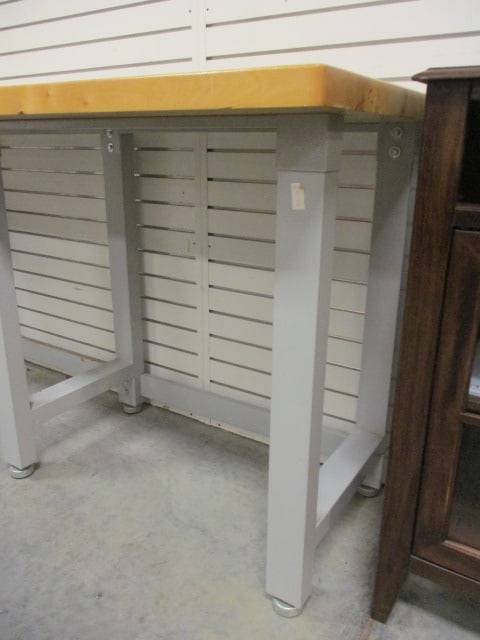 Industrial Style Maple Butcher Block Top Worktable - 3