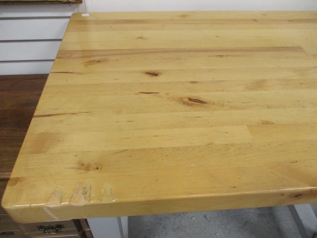 Industrial Style Maple Butcher Block Top Worktable - 6