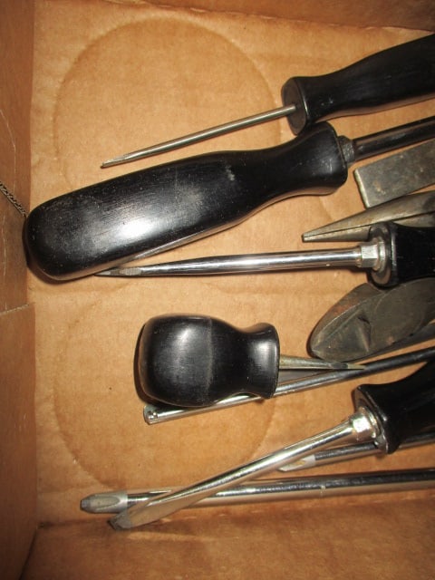 Snap-On Hand Tools-Eight Black Handle Screwdrivers, Needle Nose Pliers, Cutters and - 2