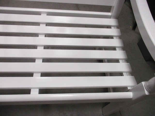 Painted White Grandinroad "Amalfi" Bench with Removable Cushion - 6