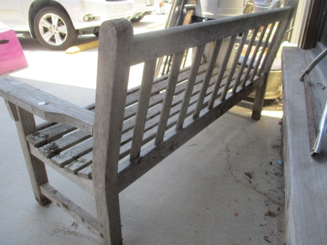 Wood Slat Bench - 5