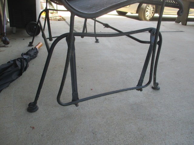 Black Metal Mesh Glider with Orvis Cushions - 6